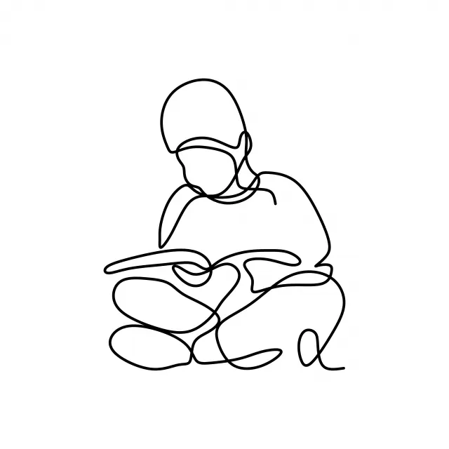desenho minimalista de uma criança