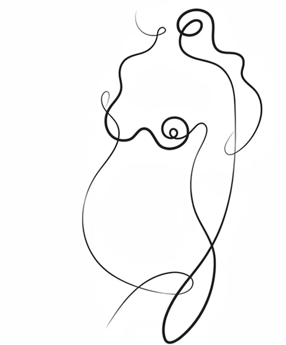 desenho minimalista de uma mulher grávida